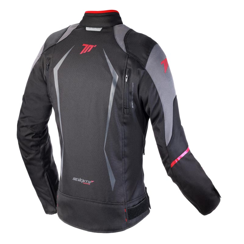 Chaqueta Moto Mujer Racing Negro-Roja de Invierno